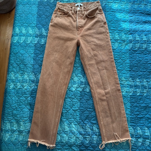 Re/Done Denim - Re/Done Straight Leg Jeans in Camel
